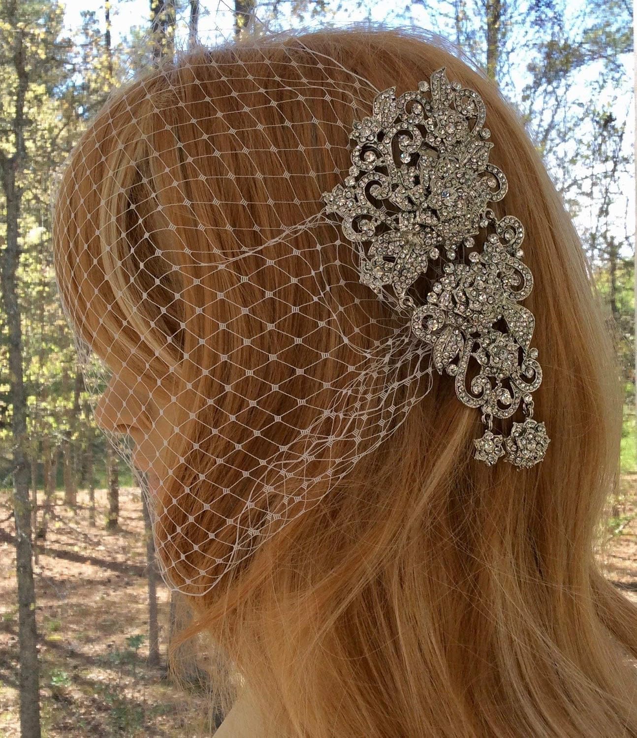 Bandeau Birdcage Veil, Wedding Bandeau Veil, Bridal Blusher