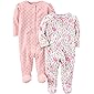 Simple Joys by Carter's Girls' 2-Pack Cotton Footed Sleep Play