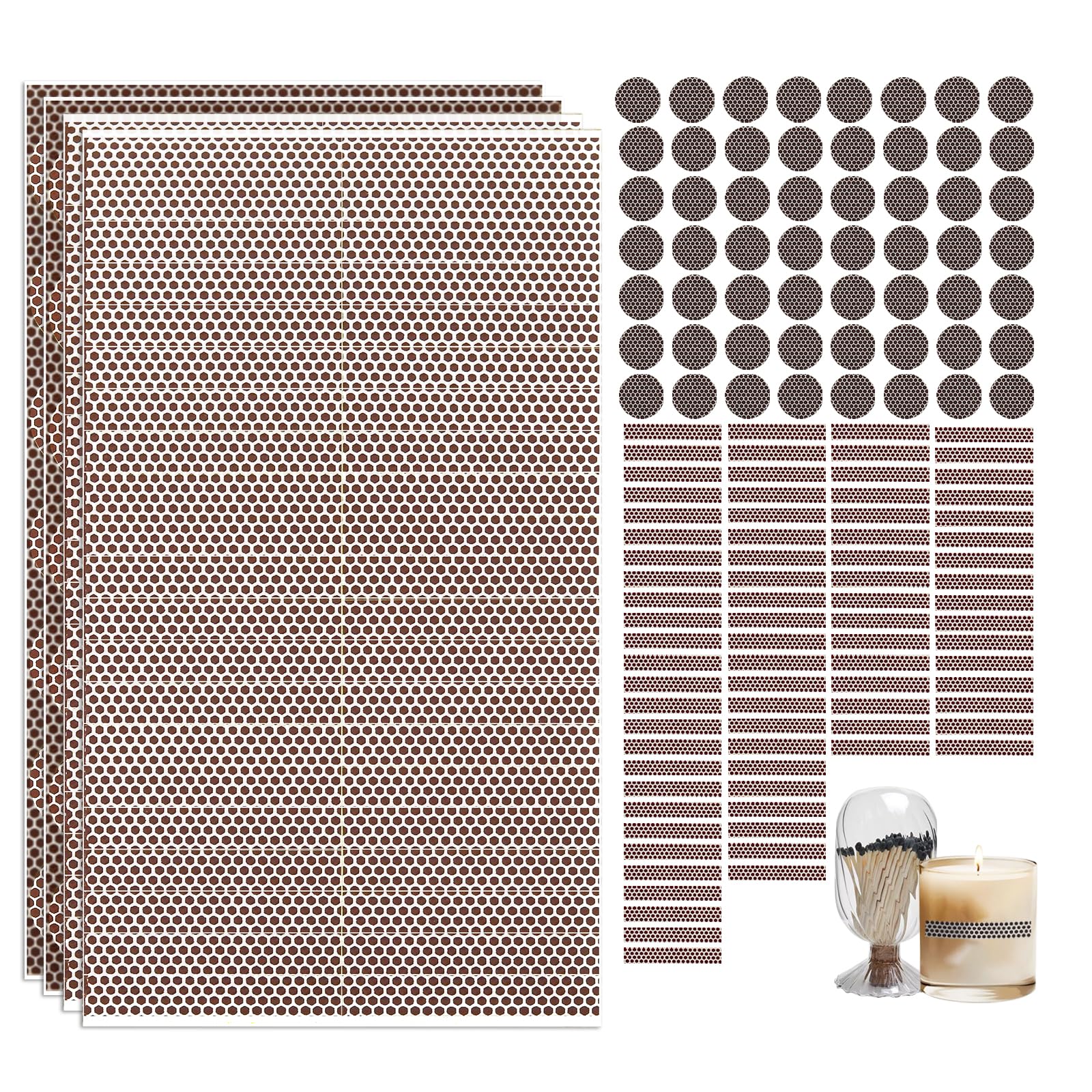 Photo 1 of 136 PCS Match Striker Stickers, Match Striker Paper with Adhesive, Ideal for Fireplace Matches