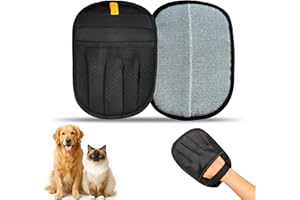 GENERIC Greenwyn Pet Hair Removal Glove – Upgraded 5 Finger Reusable Electrostatic Grooming Tool for Dogs & Cats, Removes Hair, Lint & Debris from Carpet, Couch, Car Seat & Clothing (1 Piece)