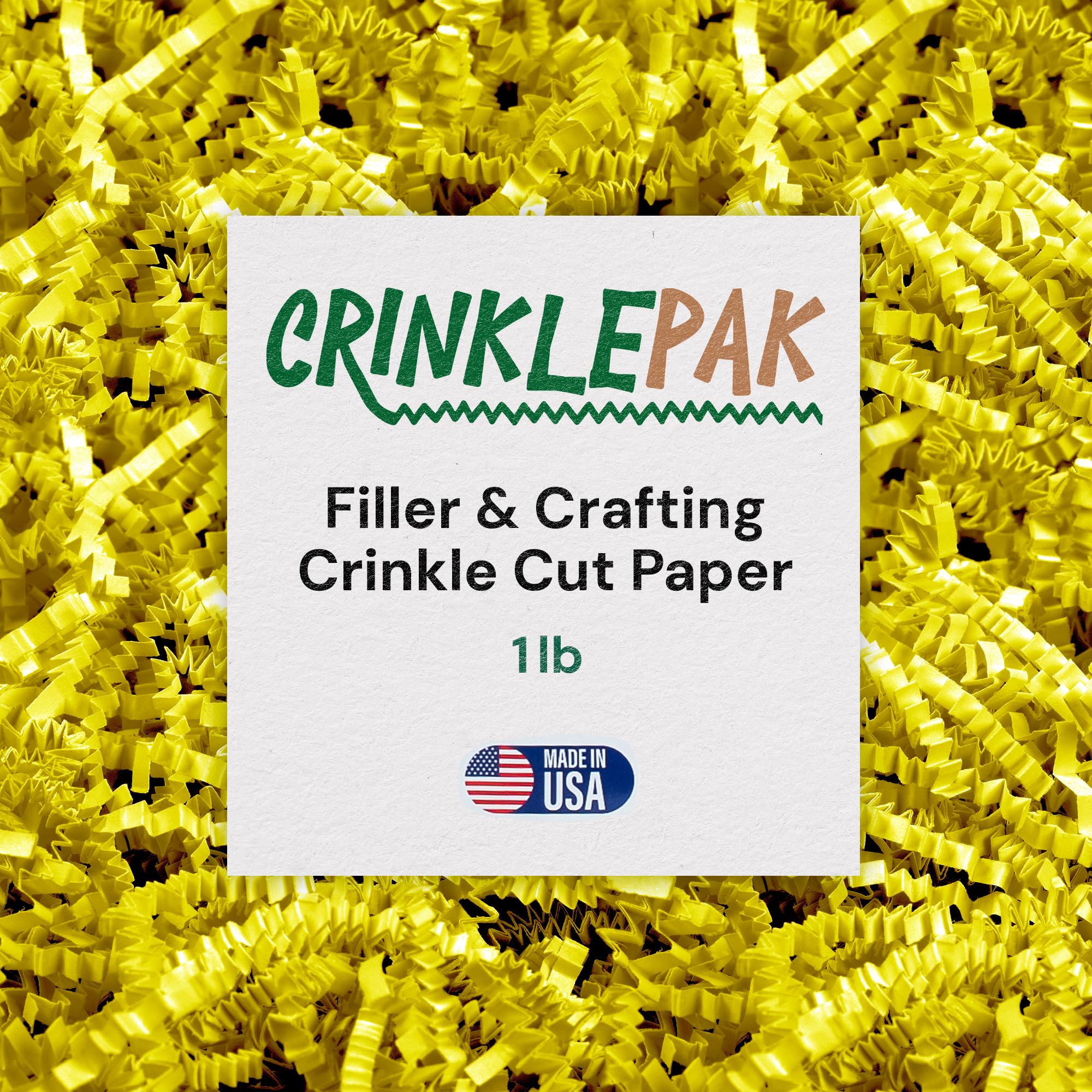 Crinklepak 1LB USA Made Yellow Crinkle Paper Filler