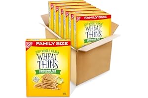 Wheat Thins Reduced Fat Snacks, Whole Grain Wheat Crackers, Bulk Snack Crackers, Family Size, 6 - 12.5 oz Boxes