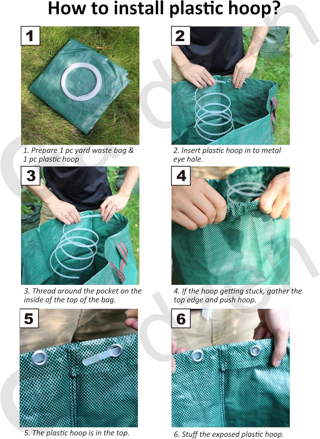 Gardzen Large Leaf Scoop Hand Rakes, Debris and Yard Waste Removal, Comes with 72 Gallon Garden Bag, Work Gloves, Protective Pads: Home Improvement