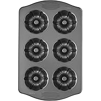 Wilton Excelle Elite Non-Stick 6-Cavity Mini Fluted Tube Baking Pan
