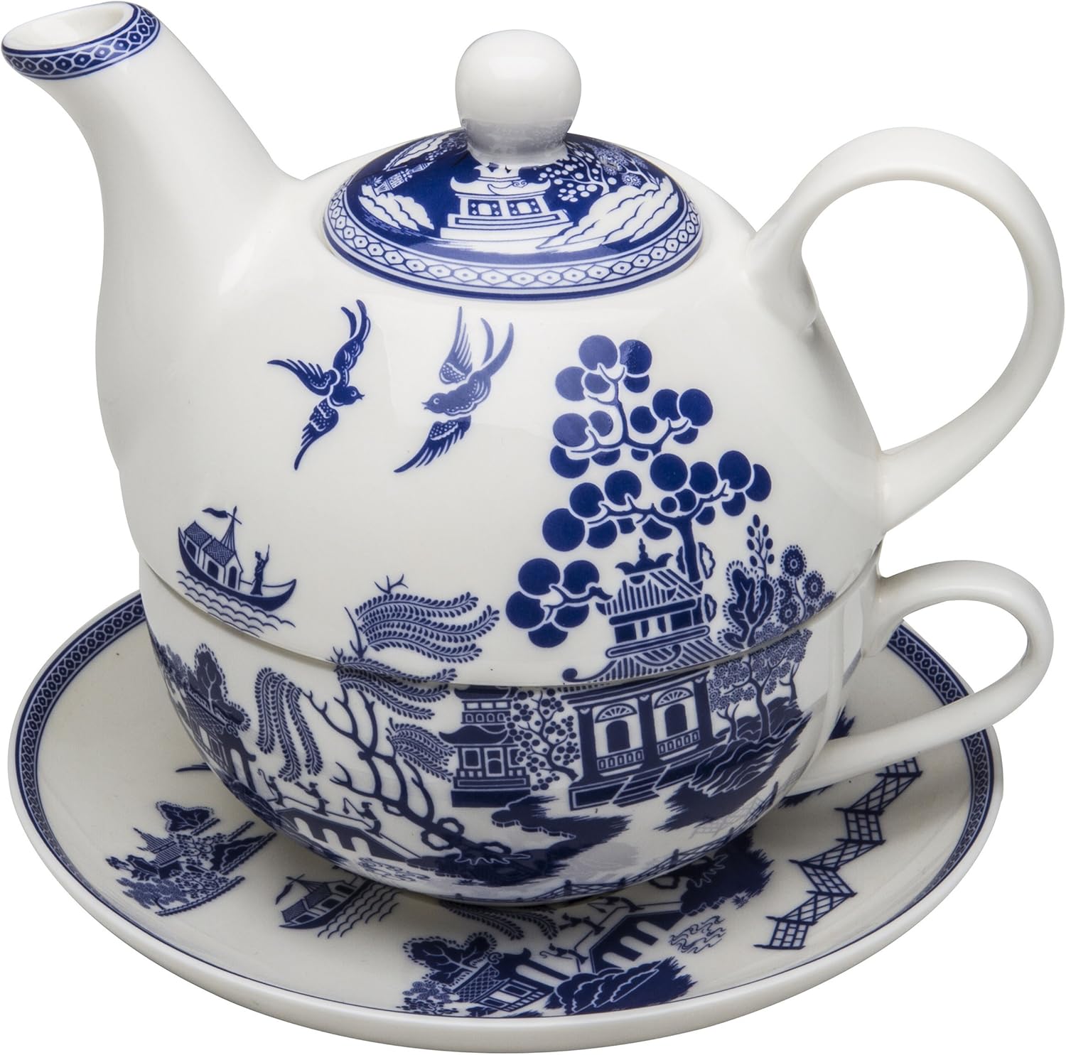 Grace Teaware Porcelain 4Piece Tea For One (Blue Willow) Amazon.ca