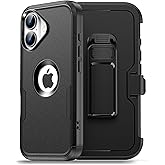 HayyaCase for iPhone 17 Case with Belt Clip Holster, Compatible with Magsafe, Military-Grade Protection,2X Screen Protector,Heavy Duty Cover for iPhone 17,Black