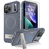 SIMBOR Magnetic for iPhone 17 Pro Max Case with Stand[Compatible with MagSafe] Slim Invisible Kickstand, Protective Anti-Fingerprint Phone Cove 6.9", Blue