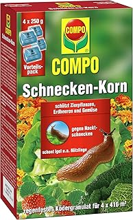 COMPO Schnecken-Korn, Streugranulat gegen Nacktschnecken im Vorteilspack, 4x250 g (4x416 m²)