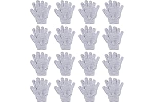 Glooarm 16 Pairs Kids Gloves Winter Boys or Girls Gloves Children's Warm Knit Magic Gloves Bulk for Winter Supplies