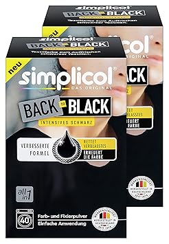 Simplicol Farberneuerung Back-to-Black, Schwarz, 2er Pack: Farbauffrischung und -Erneuerung in der Waschmaschine, Hautfreundl