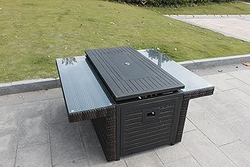 Higreen Outdoor Fire Pit Table Aluminium Frame Propane Gas Fire