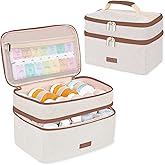 Lexeeco Medicine Bag for Traveling, Dual Layers Medicine Pill Organizer Medication Pill Bottle Storage with Lockable Zipper, Medical Supplies First Aid Kit,Home Storage for Pills, Vitamins (Brown)