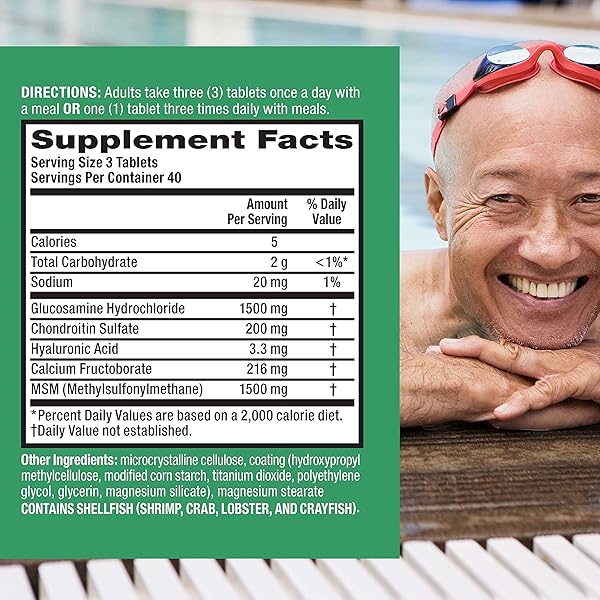 MOVE FREE ADVANCED GLUCOSAMINE CHONDROITIN MSM JOINT SUPPORT SUPPLEMENT, SUPPORTS MOBILITY COMFORT STRENGTH FLEXIBILITY & BONE – 120 COUNT (PACK OF 3)