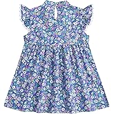 LIONJIE Girls Ruffled Sleeveless Blouse Princess Floral Print T-Shirt Kids Summer Top Cute Fall Layer Tee for 3-12Y