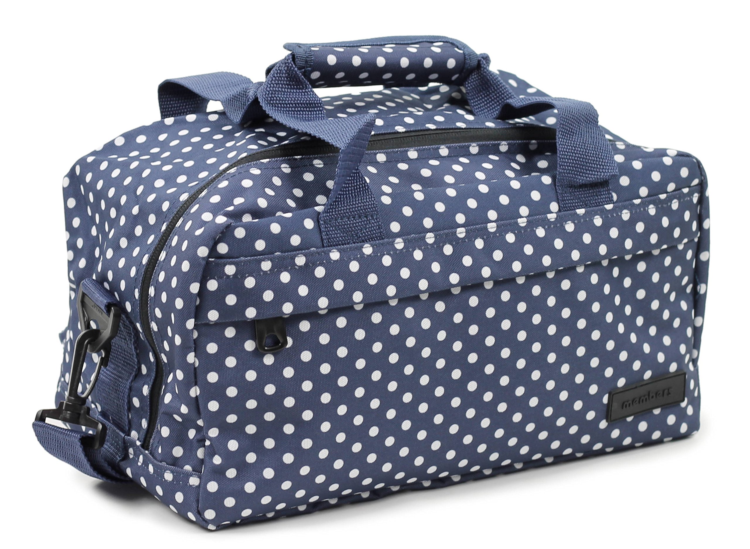 Members Essential On-Board New Easyjet 2021 Size Ryanair Compliant Hand Baggage in Navy Polka Dot- 40 x 25 x 20cm