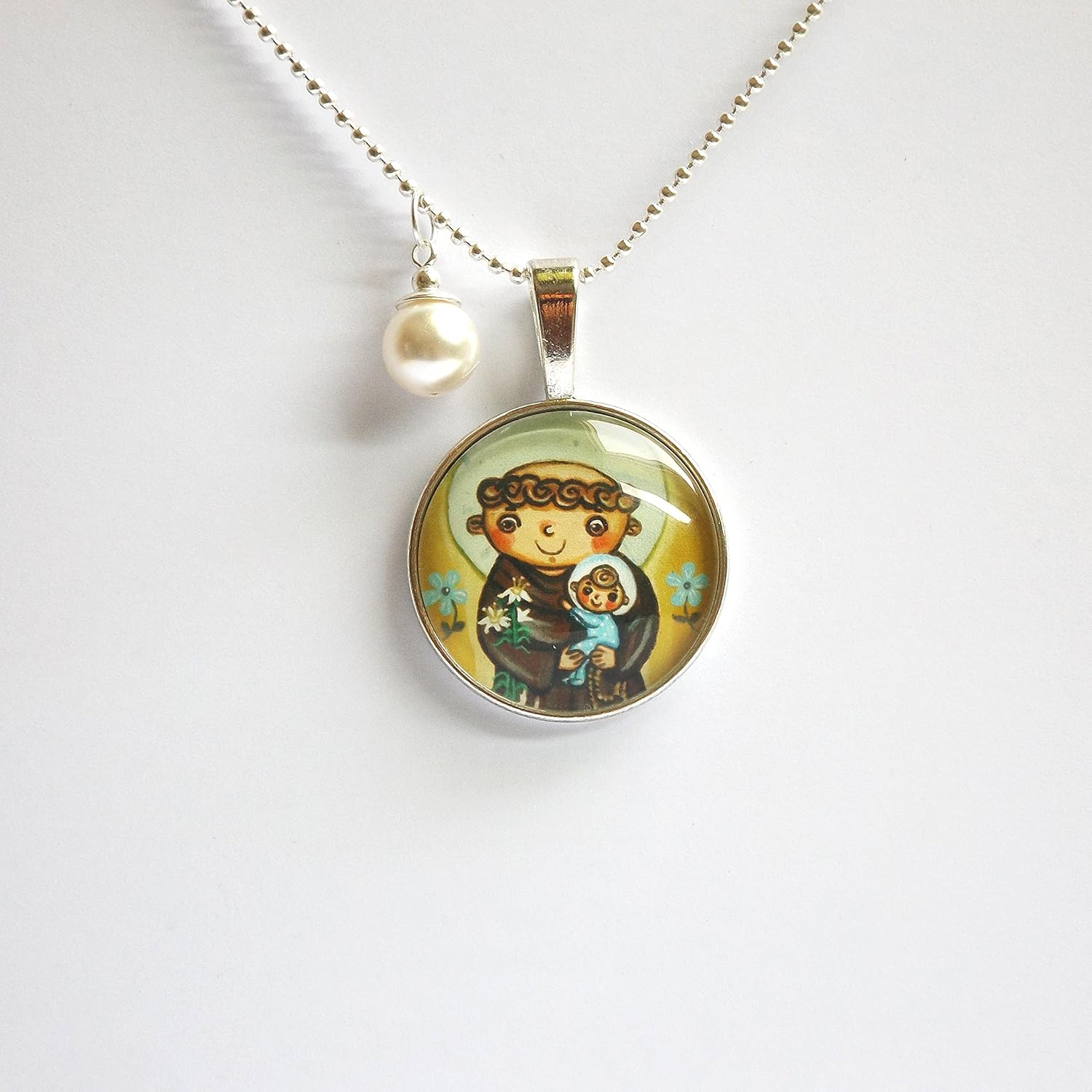 Amazon.com: Saint Anthony of Padua necklace Saint necklace St Anthony necklace Saint pendant 