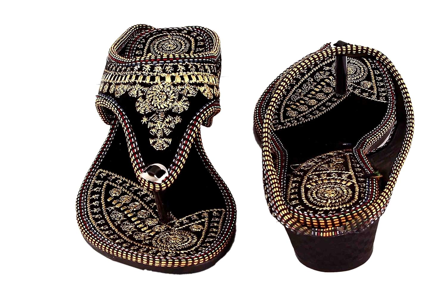 femme royale women's velvet gold sandals