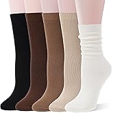 Thin Merino Wool Boot Socks Warm Winter Cozy Comfy Breathable Work Casual Socks for Women 5 Pairs