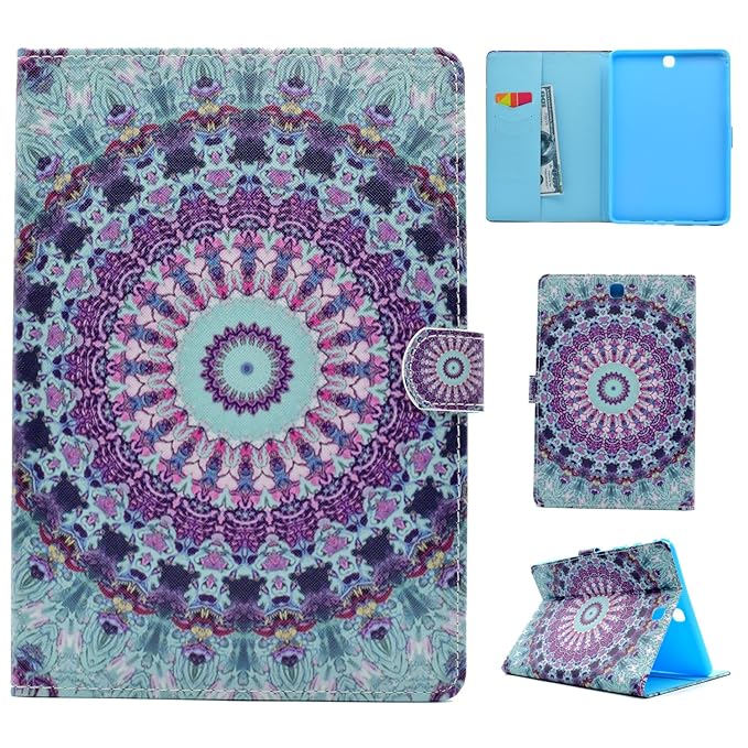 YZKJ Hülle für Samsung Galaxy Tab A SM-T550/ T555 (9,7') Case Leder, Protective Case Wallet vollständig schützende Magnetverschluss Ständer Karte Slots Tasche Schale Etui - LW83