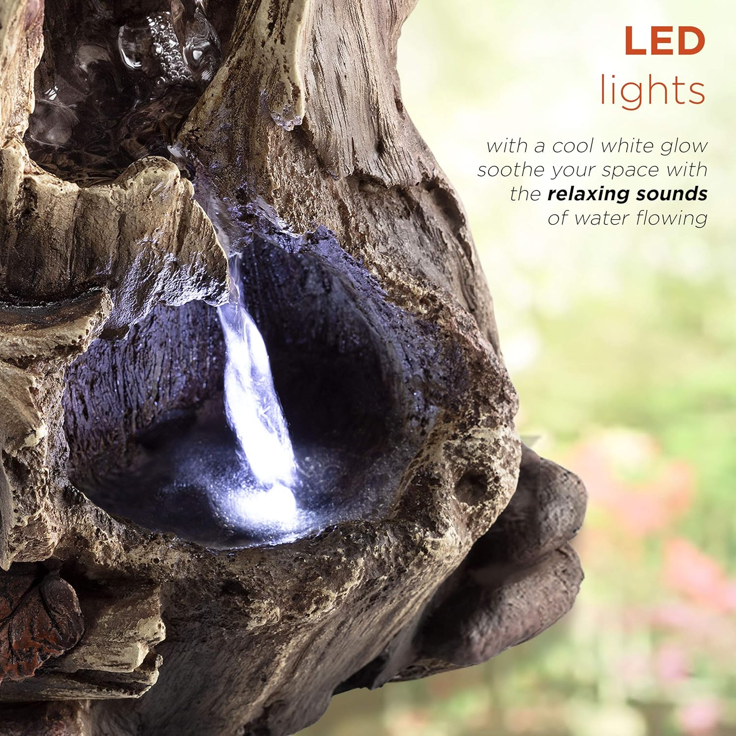Alpine Corporation 11" Tall Indoor Rainforest Tabletop Fountain with LED Lights : Tabletop Fountains : Garden & Outdoor
