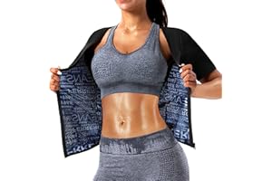 DYUAI Sauna Shirt for Women Weight Loss Sauna Suit for Women Waist Trainer Sweat Vest Workout Body Shaper Zipper