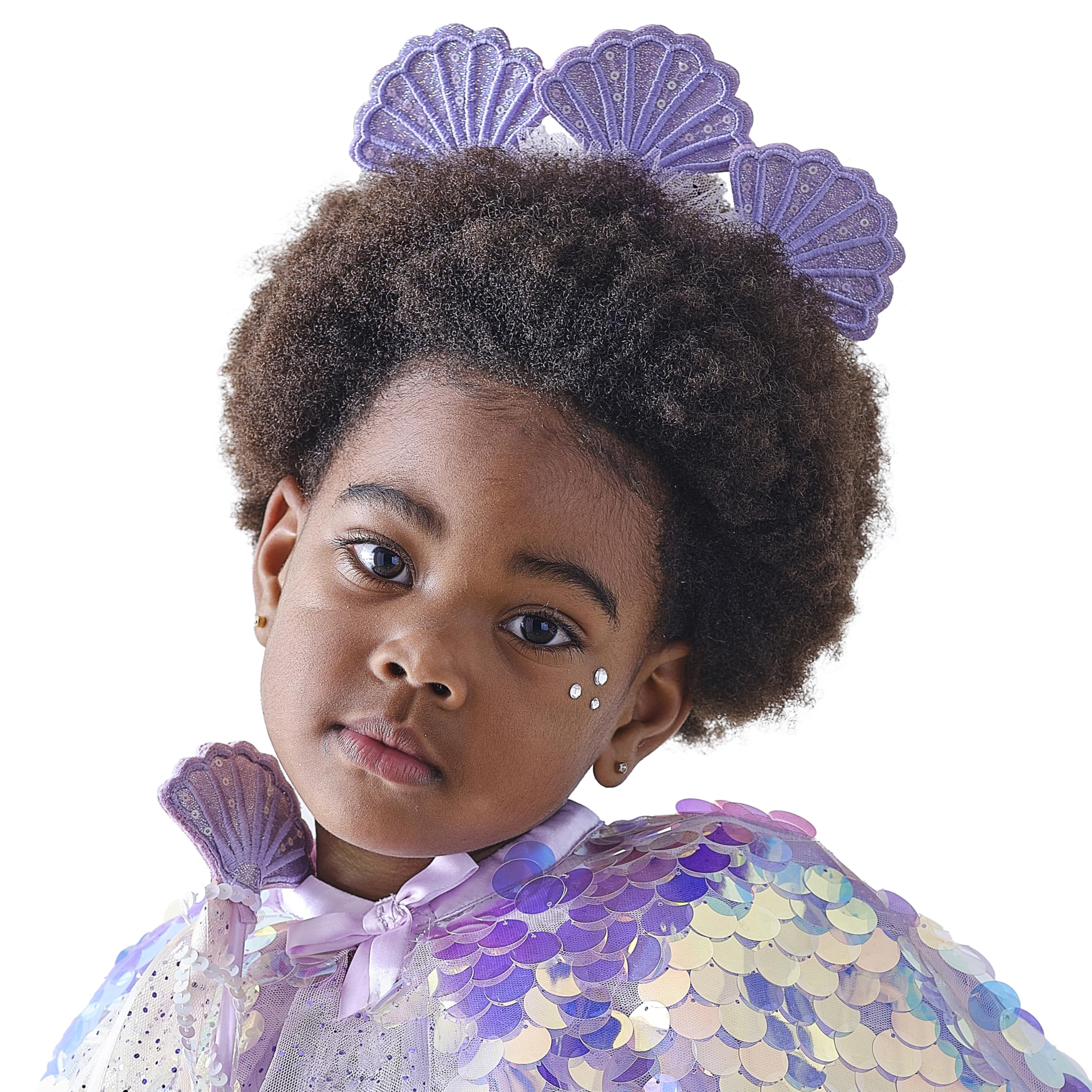 Ginger Ray Girls Purple Holographic Sequin Mermaid Shell Headband for Birthdays & Costume Parties One Size