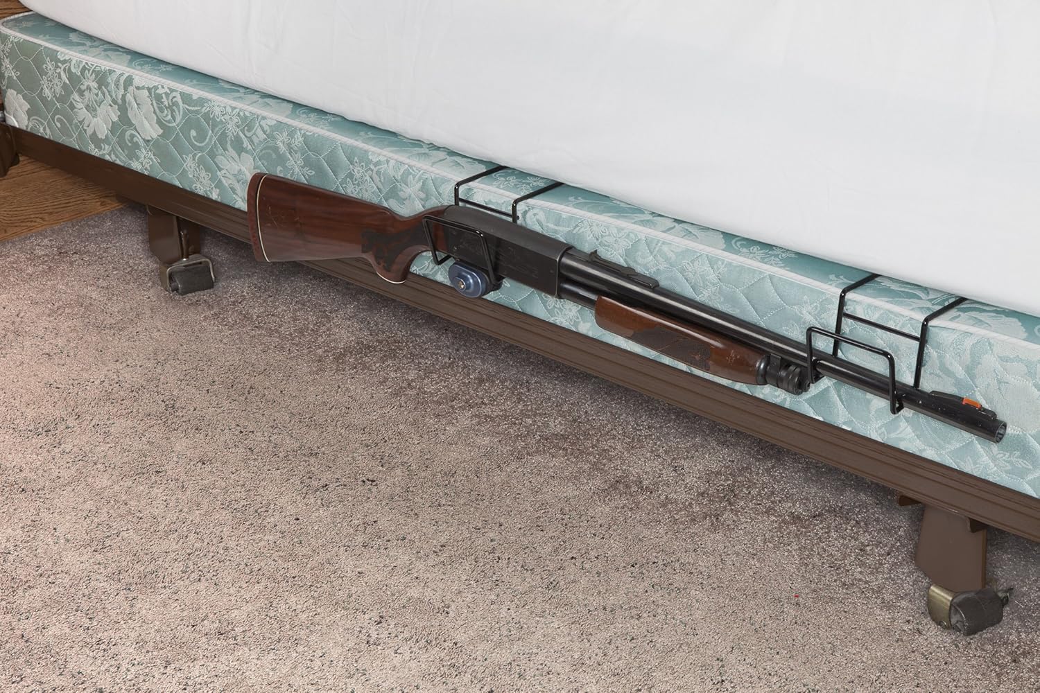 Amazon Com Rack Em Bed Buddy Home Defense Gun Holder Double Sports Outdoors