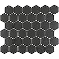 1 Carton/10 SQFT - 2" Hexagon Mosaic Tile, Black (Matte)