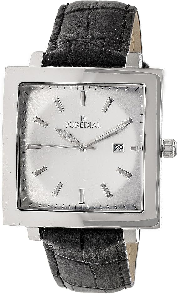 Puredial Square Legacy Mens Watch Silver/Silver puredial Amazon.ca Watches