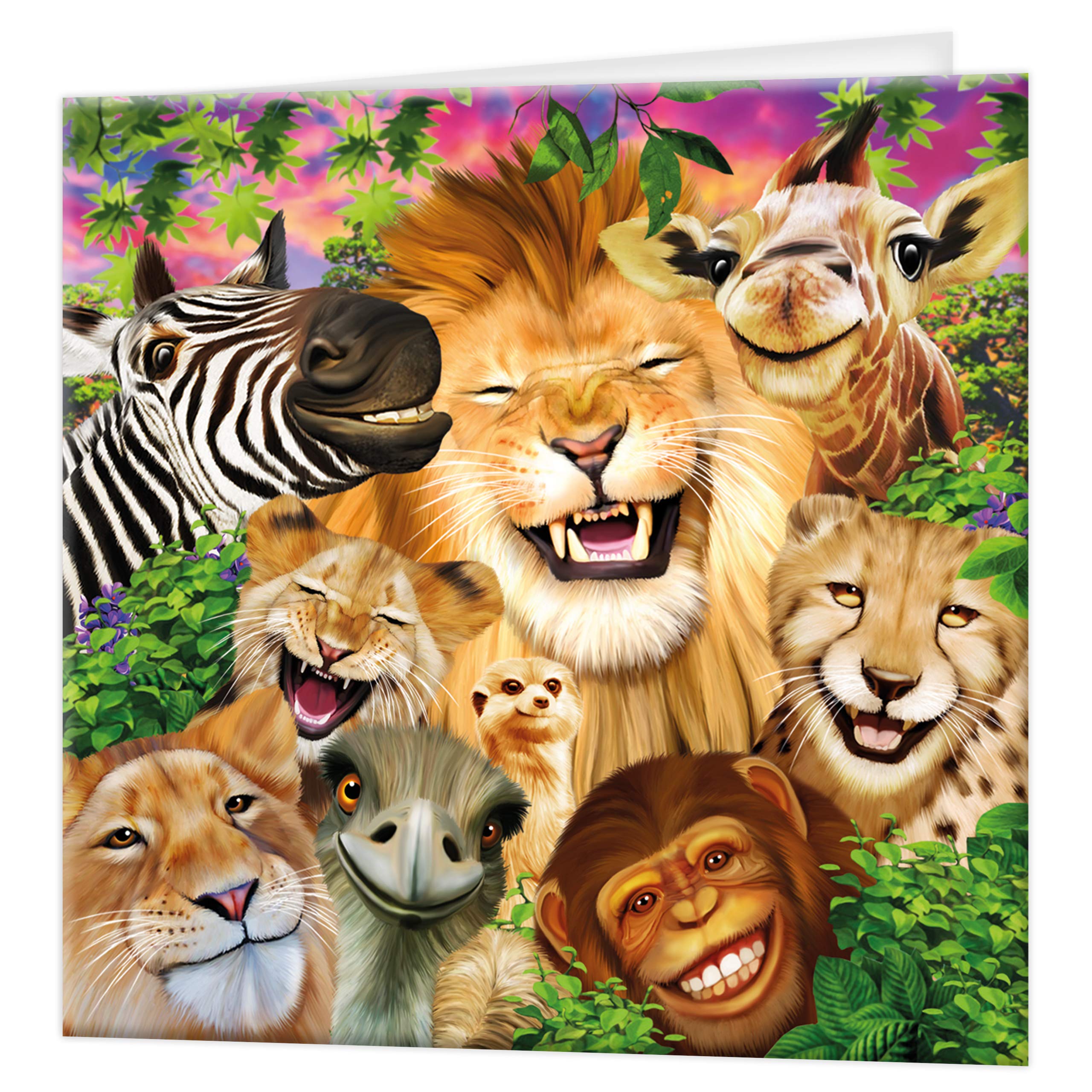 3D LiveLife Greeting Card - Safari Smiles from Deluxebase. Blank Card with Lenticular 3D Image and Envelope. Unique Notecard for All Occasions and Premium Stationery Sets.