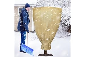 PURPLE STAR 1N 70" x 45" Large Burlap Winter Plant Cover Bags- Reusable Burlap Frost Cloth Plant Freeze Protection- Warm Burlap Sacks Plant Frost Blankets with Twine for Outdoor Garden Trees Potted Plants