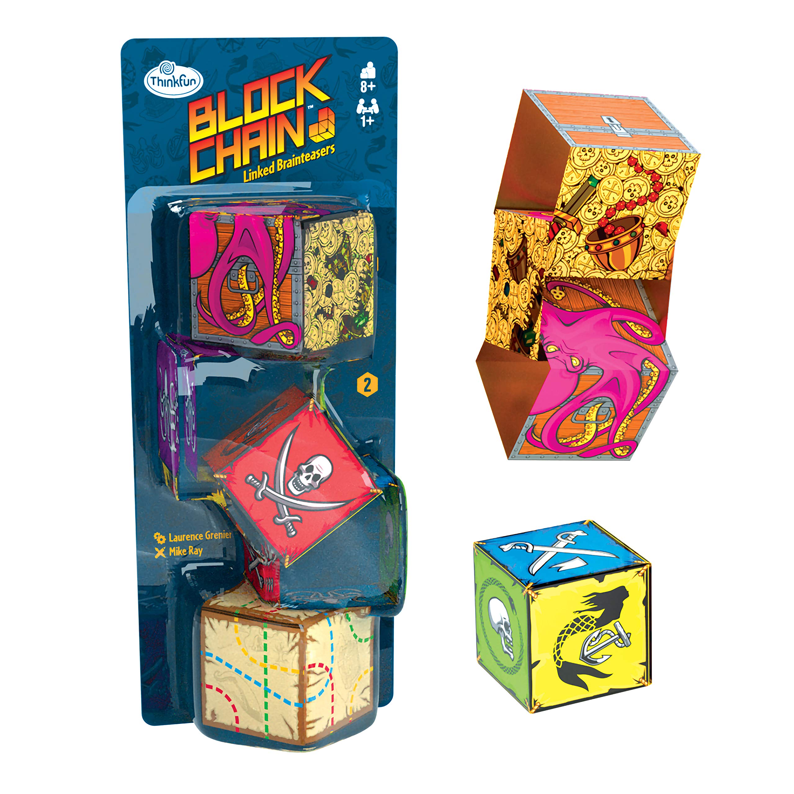 ThinkFun Block Chain Pirates Challenge Logic Brain Game Puzzle and STEM Toy for Kids Age 8 Years Up