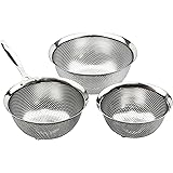 【Amazon.co.jp限定】 パンチング ボール ざる 3点セット ステンレス ざる 16cm 22cm ストレーナー ざる 18cm スタックII W-18061