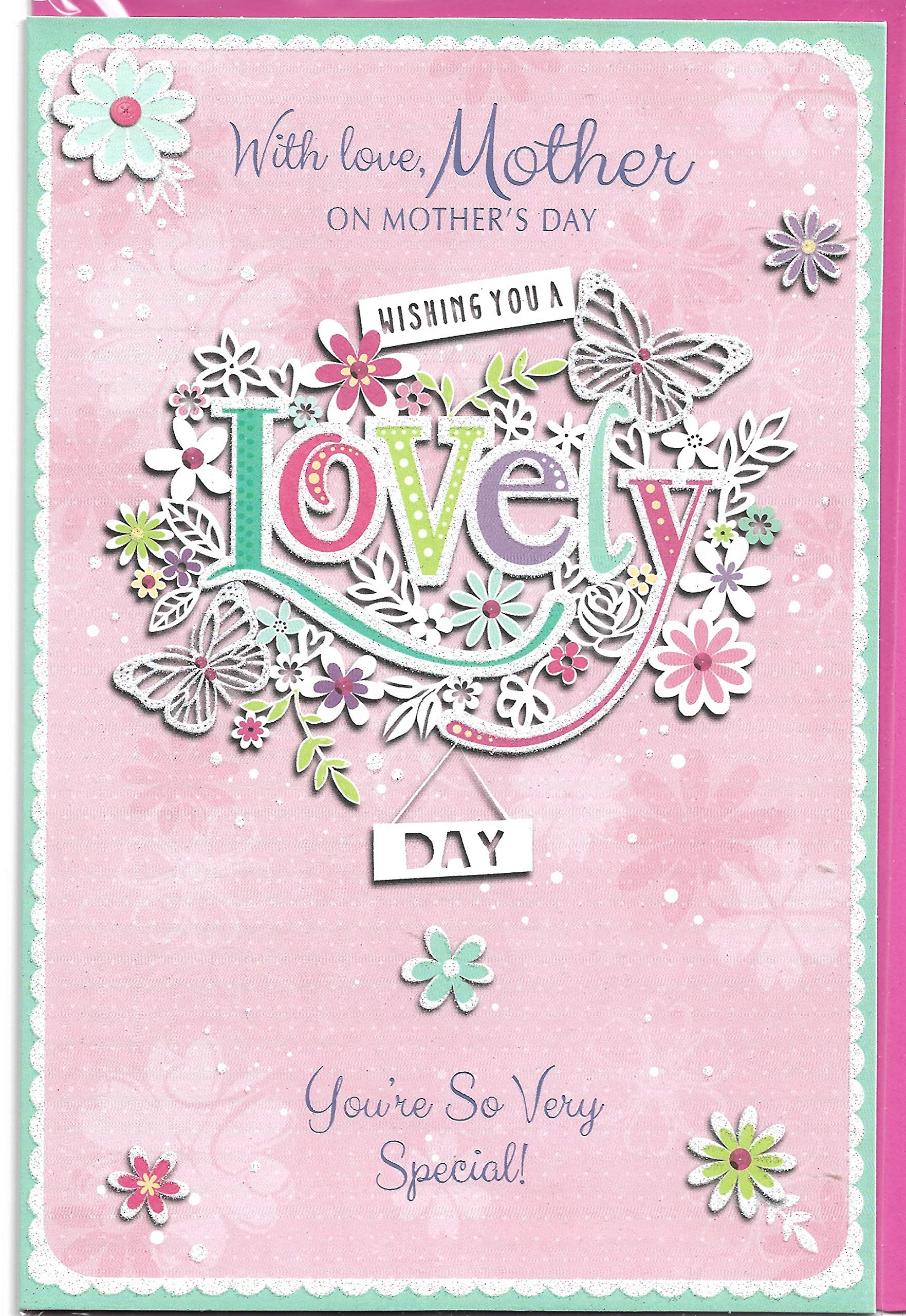 Mother's Day Card for Mother 15 x 23 Cm With Love Mother You're So Very Special