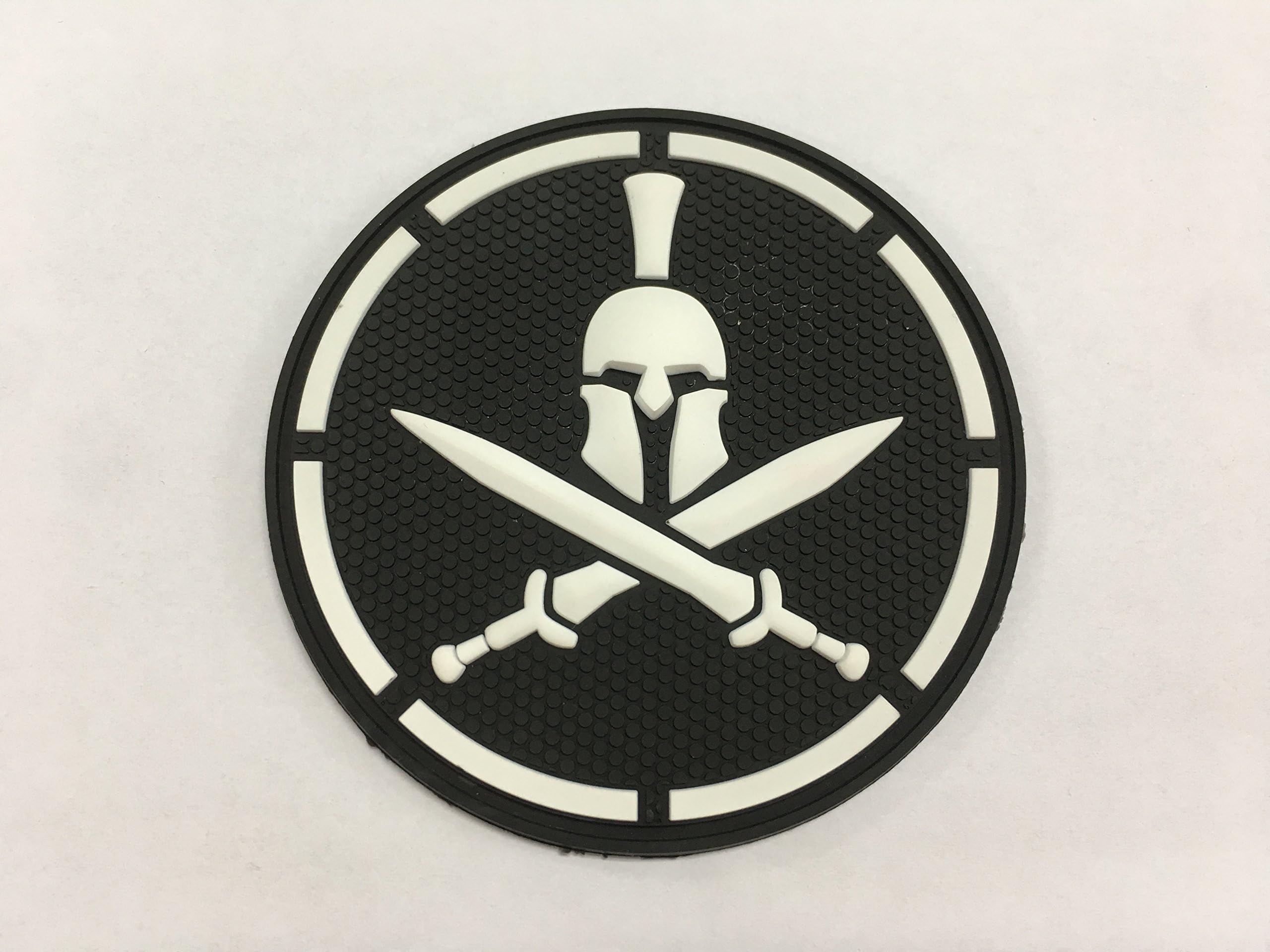Spartan Tactical Badge Black Ops Black and White 3D PVC Morale Patch
