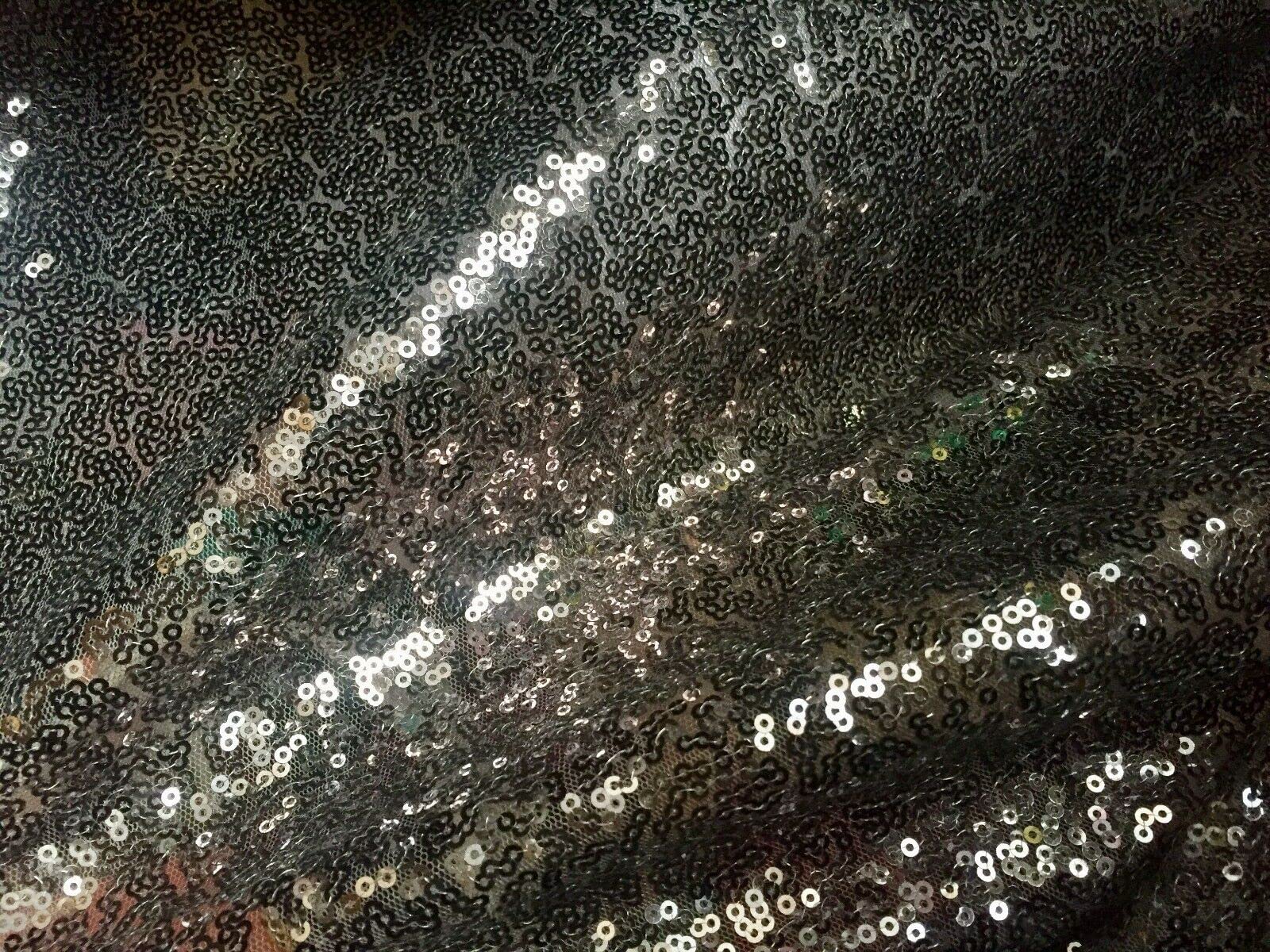 3mm Sequins Fabric 2 Way Stretch Fish Scales Multicoloured Material for Carnival Crafts - 130cm Wide (1 METRE, Grey)