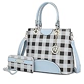 Mia K Collection Shoulder Bag for Women & Wristlet Wallet Purse Set: PU Leather Crossbody Tote Top-Handle Handbag