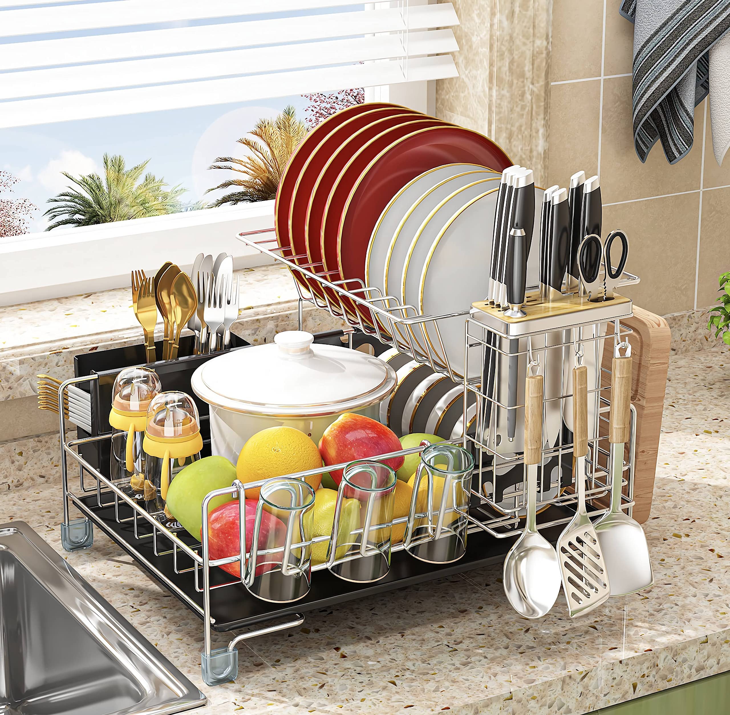 HOT Dish Drain Top Dish Drying Rack Plate Rack Best Dish Drain - Main Image