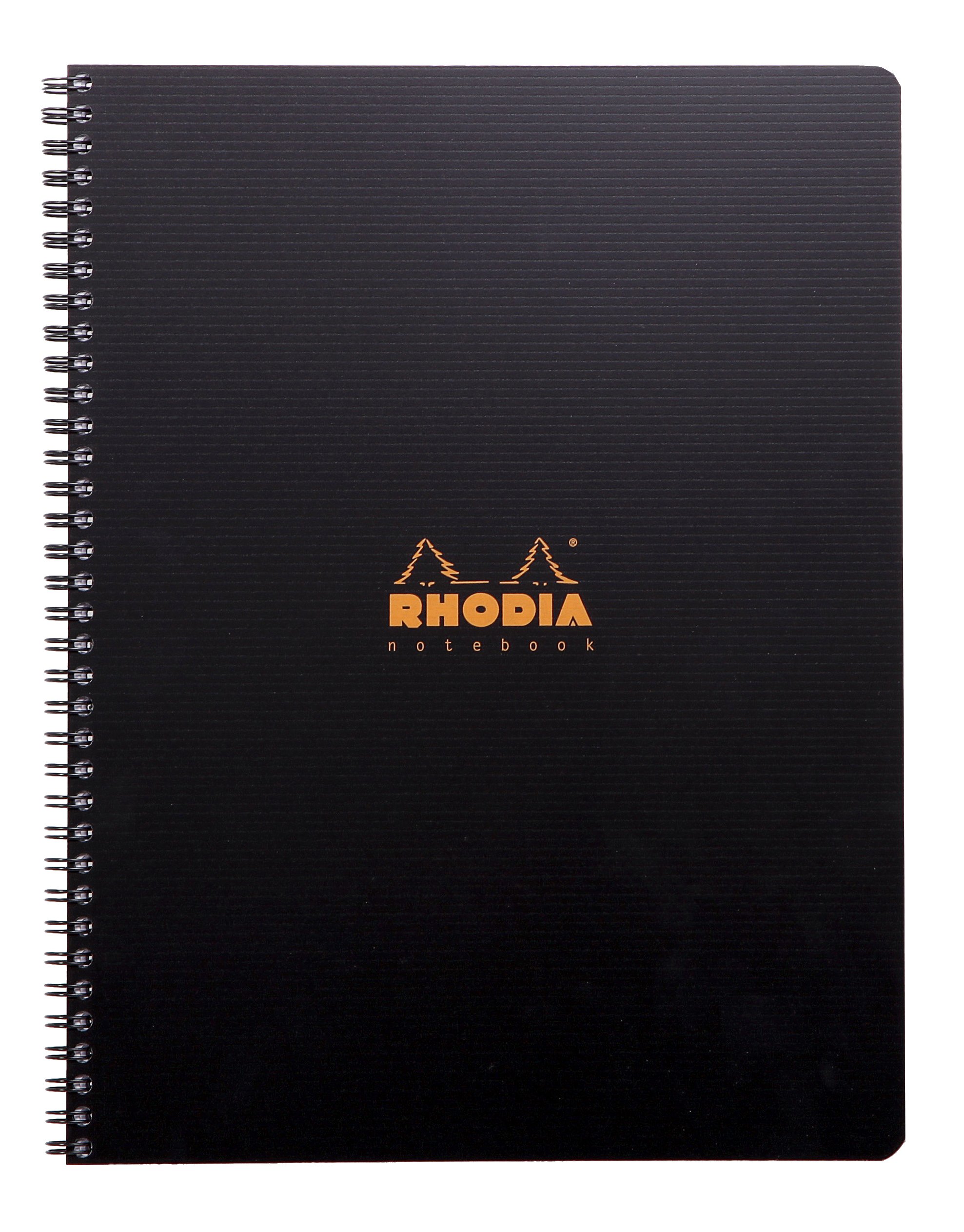 RHODIA 119900C - Spiral Notebook (Full Bound) Black A4+ | Small Tiles | 160 Detachable pages Perf. 9 Holes - Clairefontaine Paper 90g - Polypro Cover (Plastic) - Rhodiactive