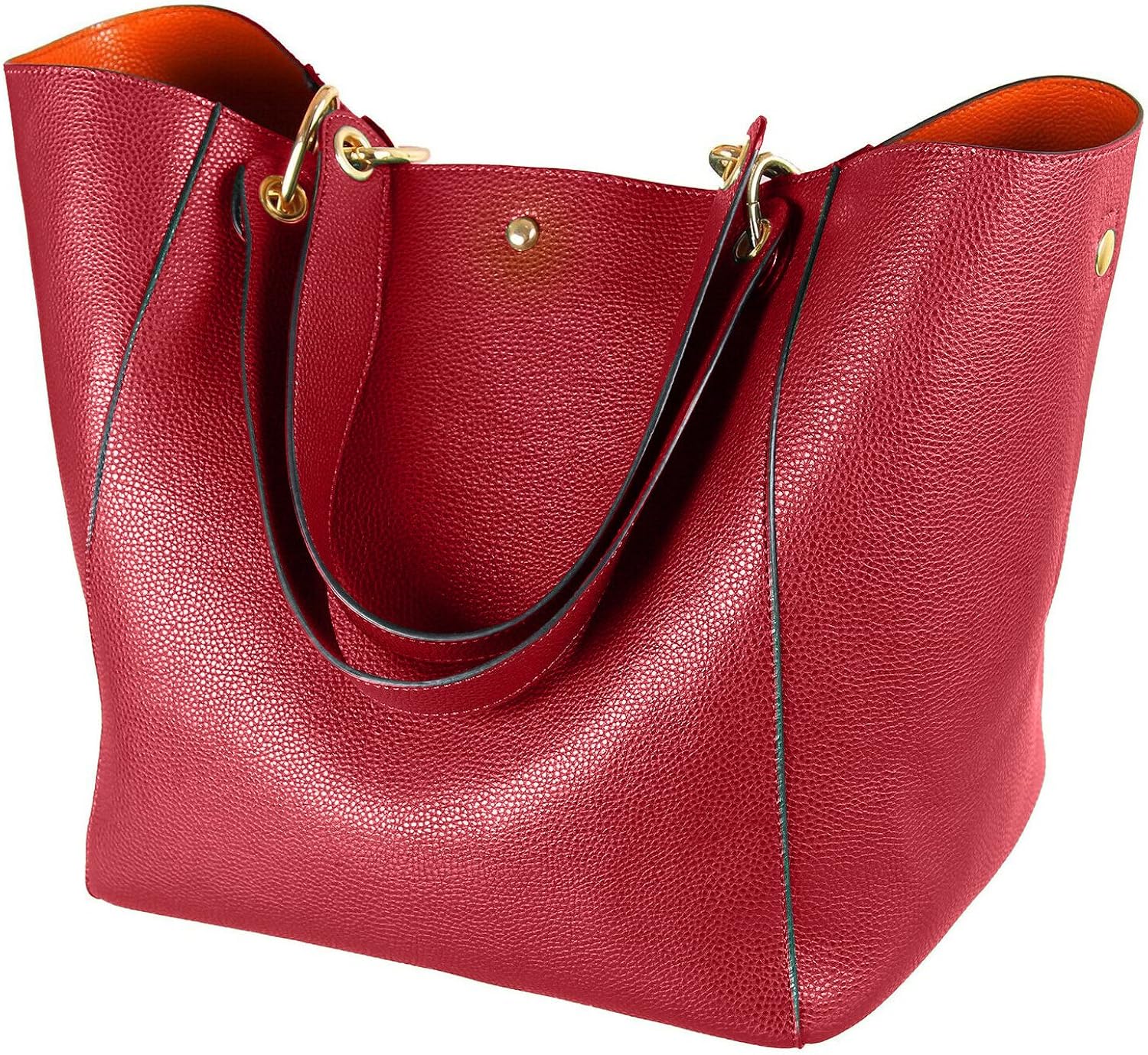 sqlp Large Work Tote Bag for Women Leather Designer Handbags Big Travel bucket bags Ladies Shoulder Bag, Red