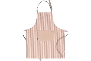 AMOUR INFINI Cotton Aprons for Women with Pockets Adjustable Strap and Waist Ties Reusable Printed Aprons for Baking, Cooking, Gardening (27.5 x 33 Inches - Yellow)