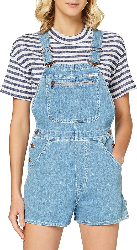 Wrangler Women's Bib Short Jeans Amazon.co.uk Clothing