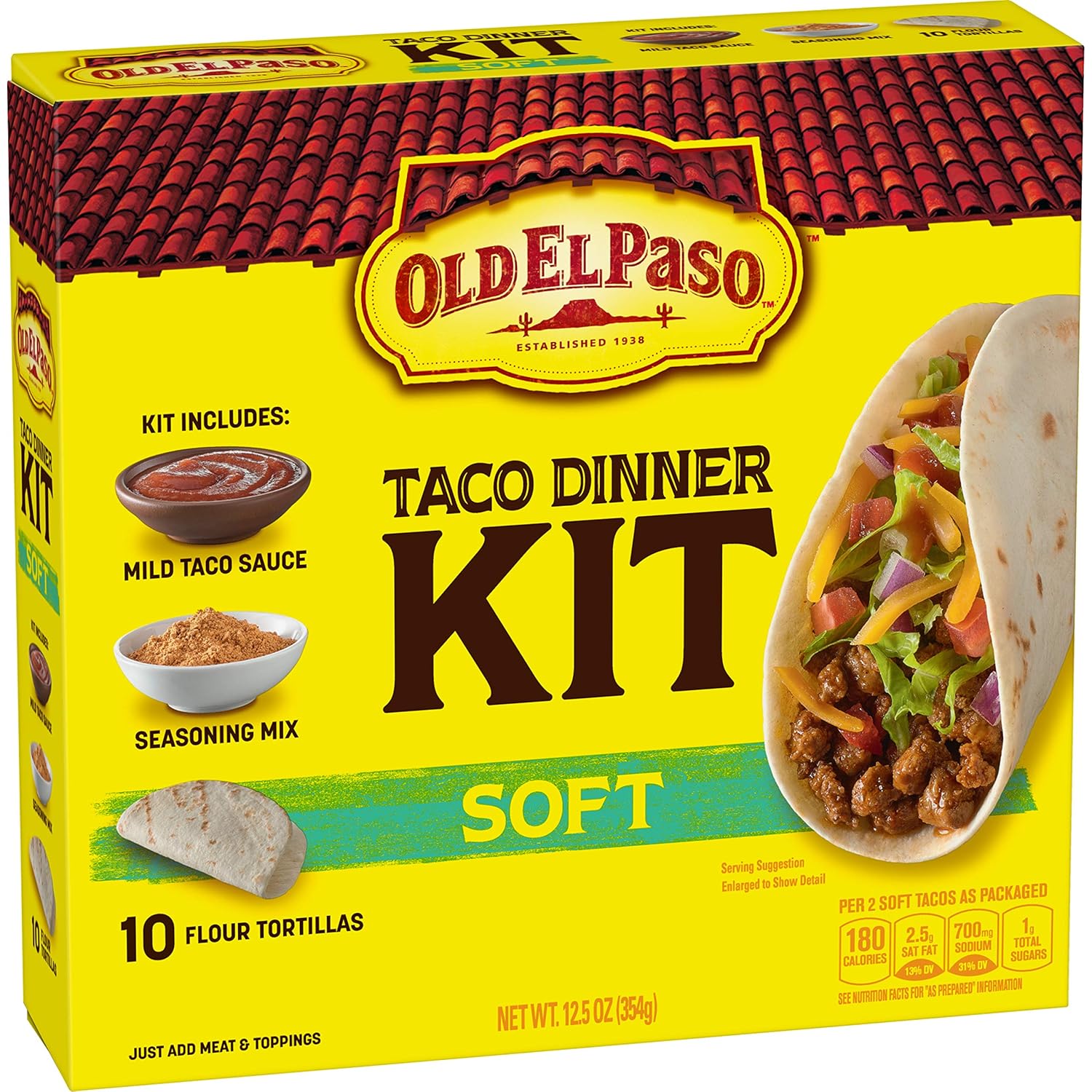 Amazon Com Old El Paso Soft Taco Dinner Kit 60 Soft Taco Shells