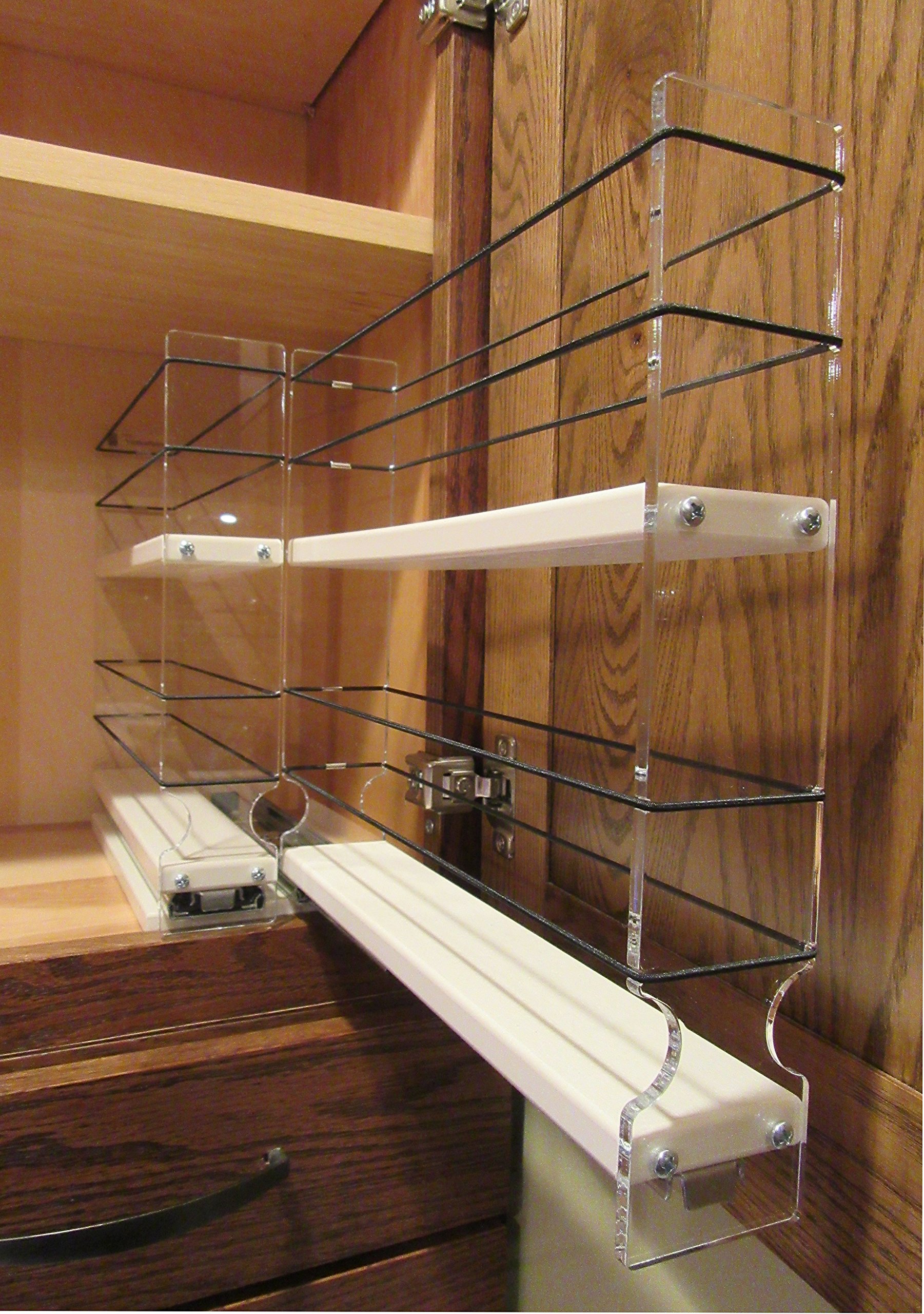 Vertical Spice 22x2x11 DC Spice Rack Narrow Space w/2 Drawers