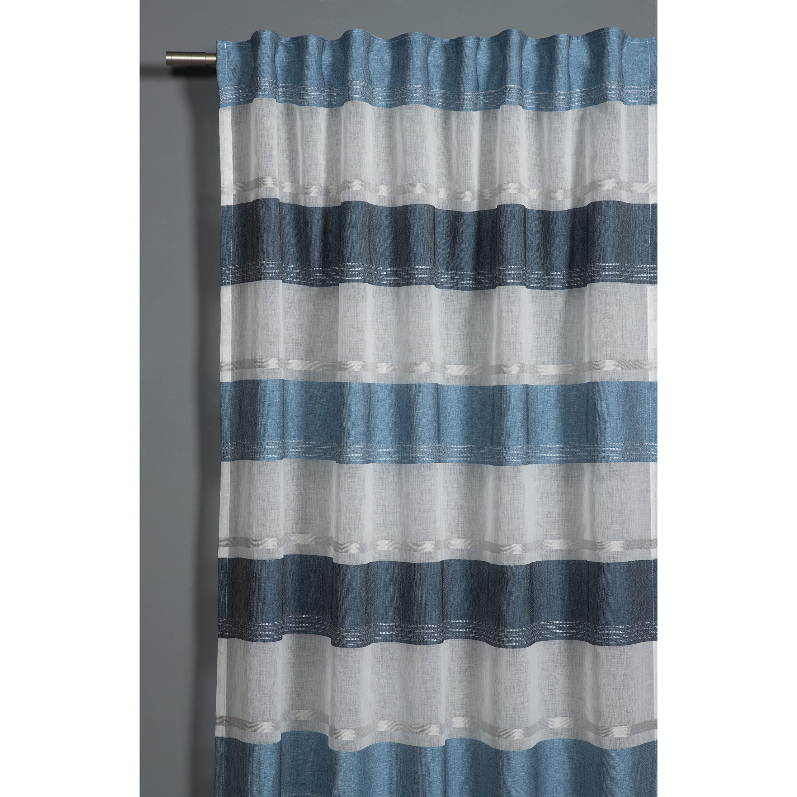 Gardinia Sheer Curtain with Concealed Tabs and Tape Top 140 x 245 cm Etamine White/Blue — image 1