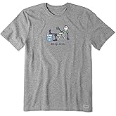 Life is Good Men's Stay Cool Vintage Crusher Tee, Heather Gray