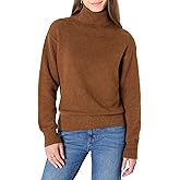 Amazon Essentials Women's Relaxed-Fit Cotton Blend Turtleneck Pullover Sweater
