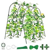 MQHUAYU Cucumber Trellis for Raised Bed,U-Shape Garden Trellis for Climbing Plants Outdoor, Metal Arch Vegetables Trellis, Plant Support for Vine (Green, 47.2x47.2 X21.6)