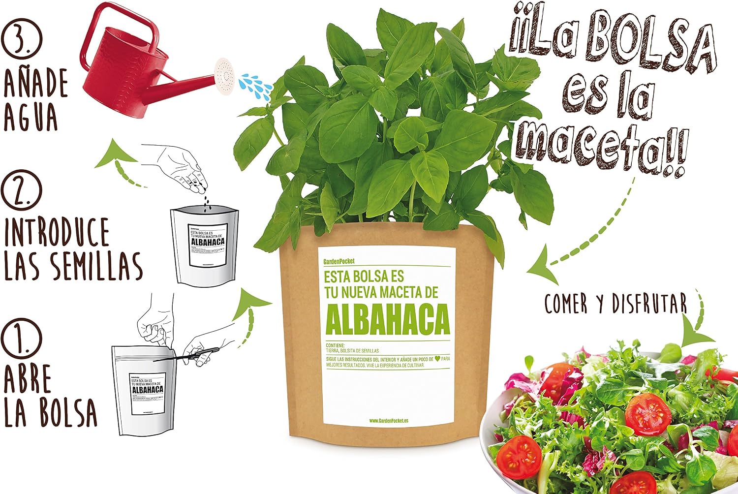 Garden Pocket - Kit de Cultivo de CILANTRO - Bolsa Maceta: Amazon ...