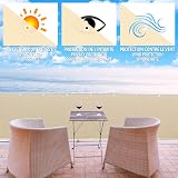 VOUNOT Balcony Privacy Screen 90x600cm HDPE Beige Wind UV Weatherproof view 2